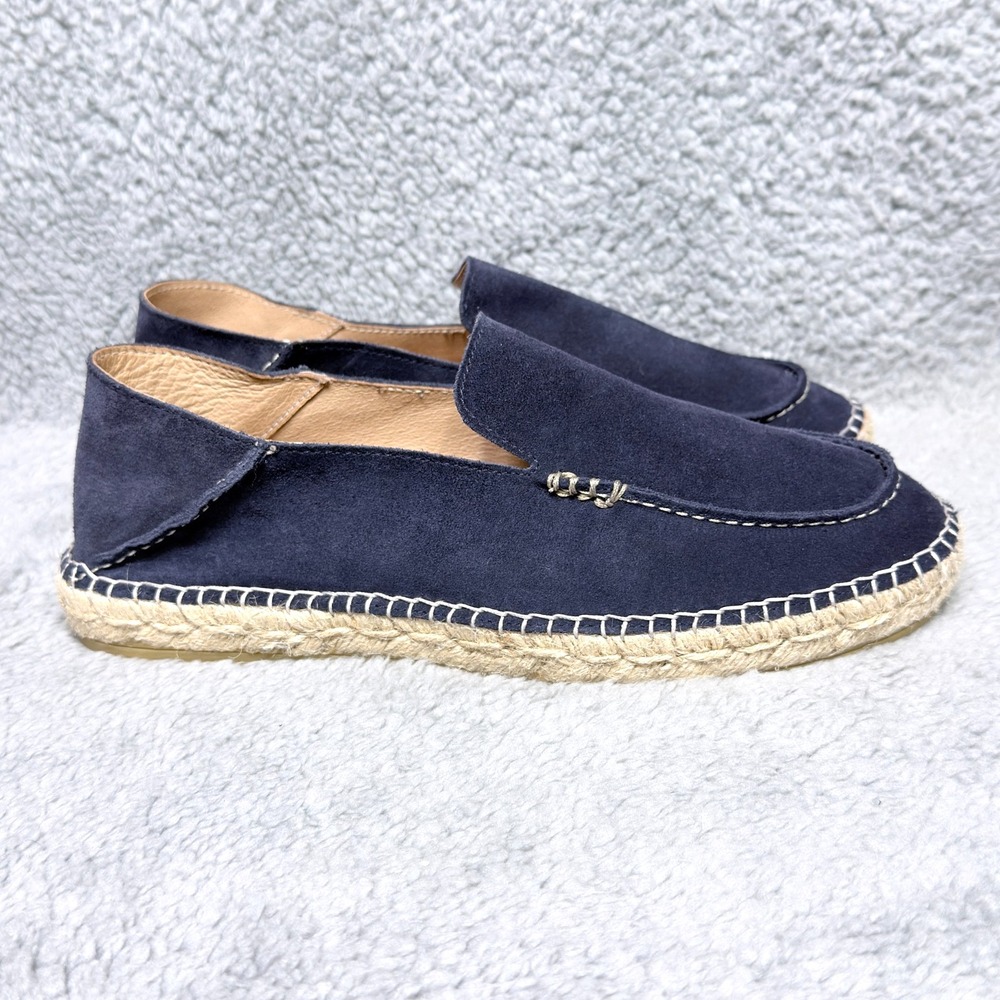 Koio Ostuni Mens Size 41 US 8 Slip On Espadrille Shoes Loafers Navy Blue Suede